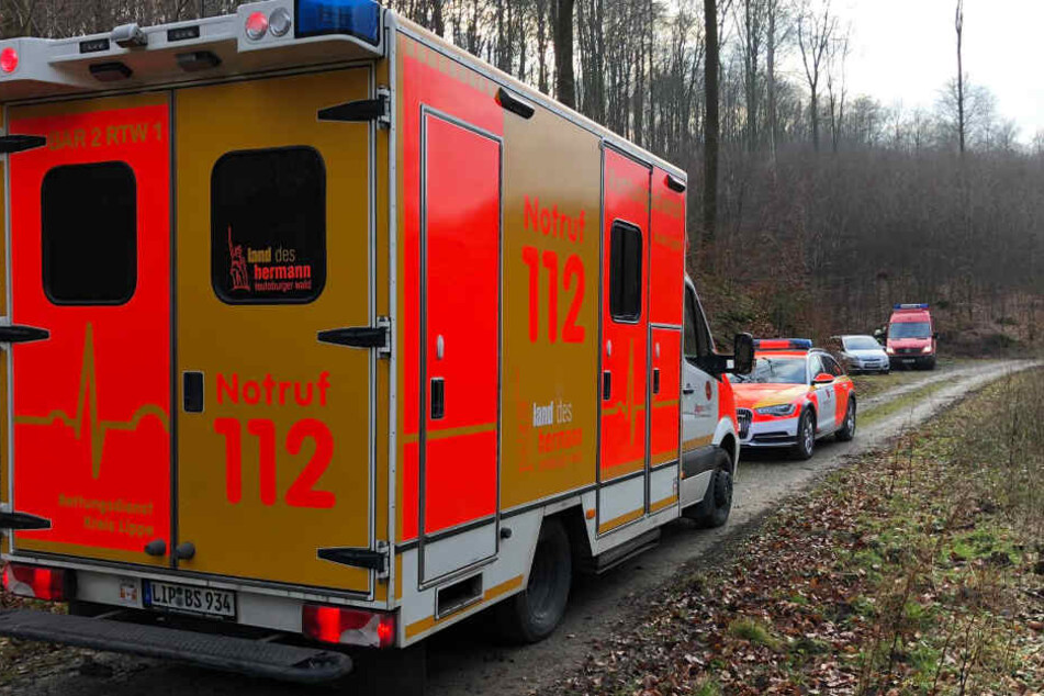Der Einsatztrupp des Löschzuges Bösingfeld rückte aus, um den schwer verletzten Jugendlichen zu retten.