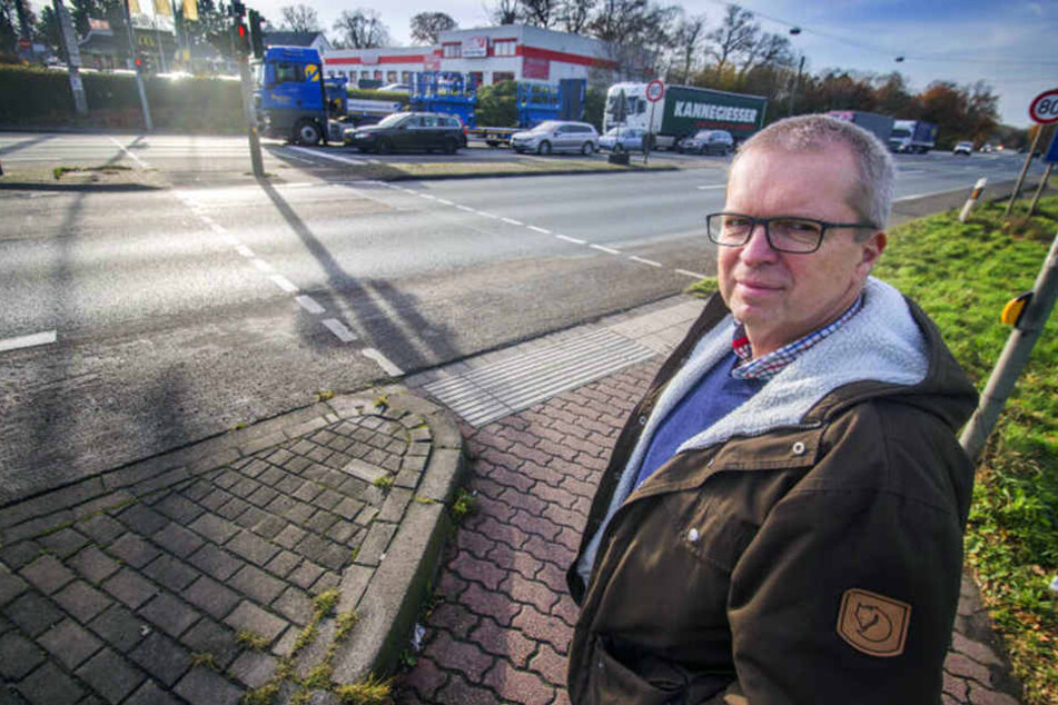 Thomas Hanke ärgert sich: An der Kreuzung A30/Ringstraße in Richtung Bad Oeynhausen kommt es regelmäßig zu Staus.