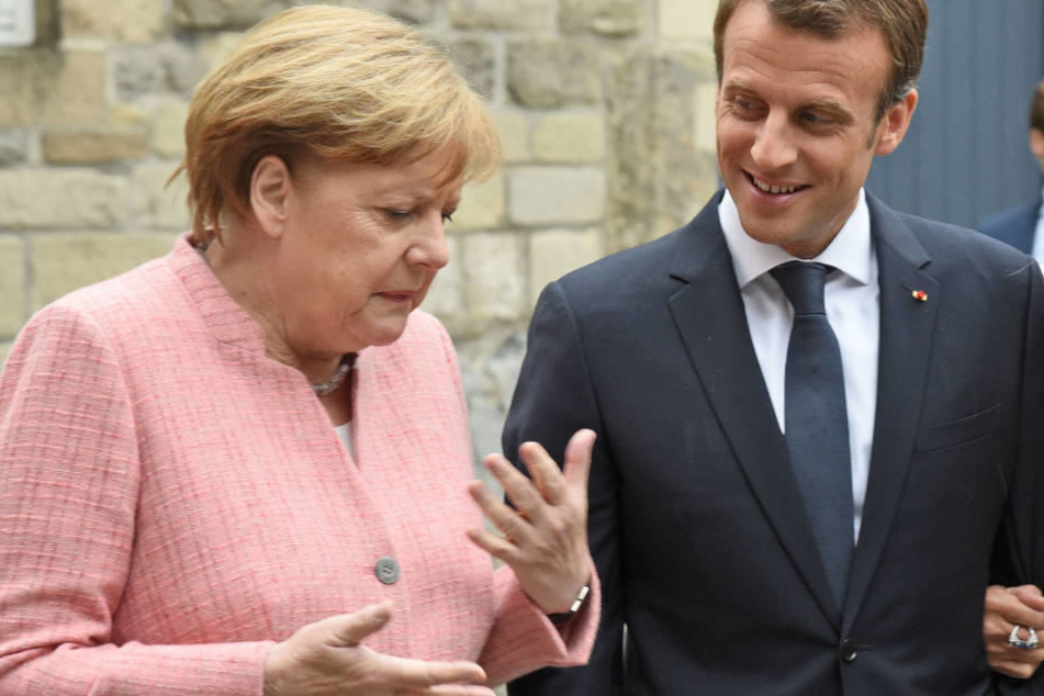 Angela Merkel und Emmanuel Macron mussten sich in Aachen auch mit der Lage im Nahen Osten befassen.