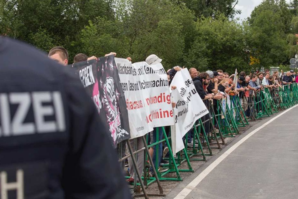 Der Protest gegen das Rechtsrock-Konzert war überschaubar.