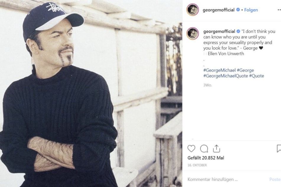 So präsentiert George Michaels Management ihn derzeit auf Instagram.