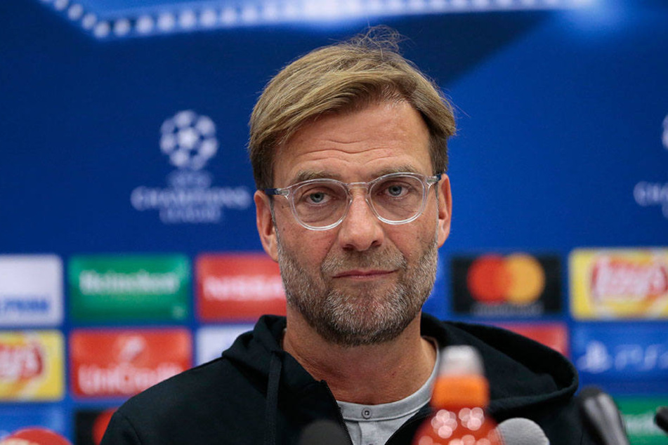 Jürgen Klopp (50) auf einer Pressekonferenz vor dem Spiel gegen Spartak Moskau.