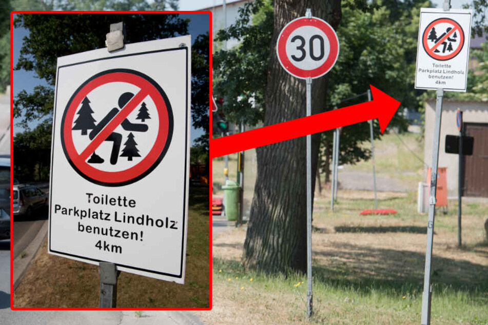 Anschaulich weist ein Schild an der Umleitungsstraße der A20 in Böhlendorf darauf hin, dass Wildpinkeln und das Verrichten größerer Notdurften im Umfeld der Straße verboten sind.