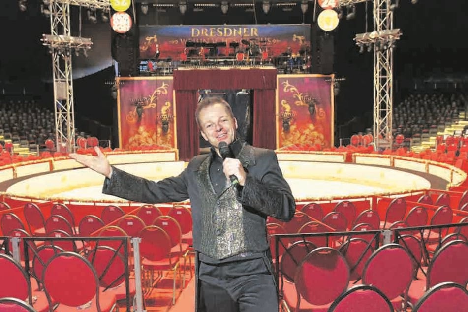 Hereinspaziert! Timo Marc (38) führt die Zuschauer im Chapiteau charmant durchs Programm. Doch er kann noch viel mehr.