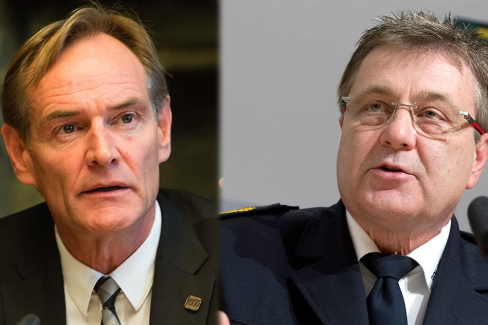 Kritisiert Leipzigs OB Burkhard Jung (l.): Polizeipräsident Bernd Merbitz warnt vor der zunehmenden Kriminalität.