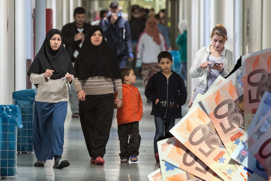 Deutschland soll pro Flüchtling 2800 Euro aus Brüssel von der EU erhalten. (Bildmontage)