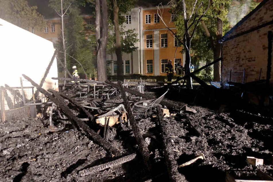 Der vom Feuer betroffene Gebäudeteil ist komplett abgebrannt.