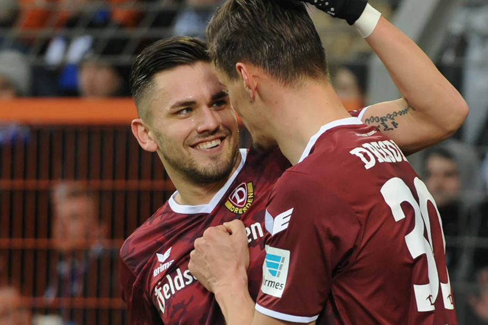 Testroet und Kutschke sorgten für den Dynamo-Sieg in Bielefeld.