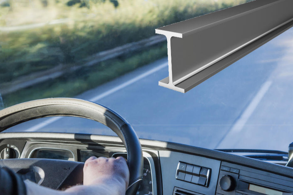 Während der Fahrt bohrte sich auf einmal ein Stahlträger durch die Windschutzscheibe eines Lieferwagens. (Symbolbild)