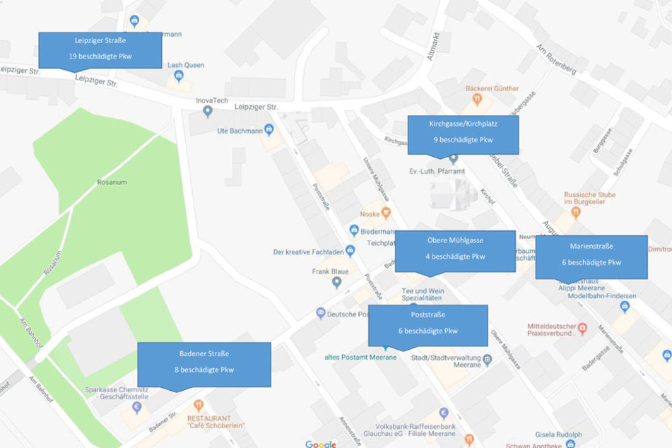 Die Tatorte sind im gesamten Meeraner Stadtgebiet.