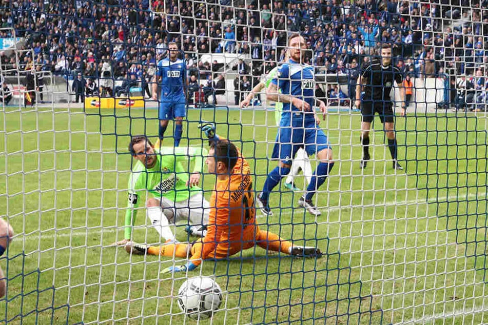 Elf Mal traf Anton Fink in der Hinrunde. Hier beim 4:2 gegen Magdeburg zum zwischenzeitlichen 2:0.