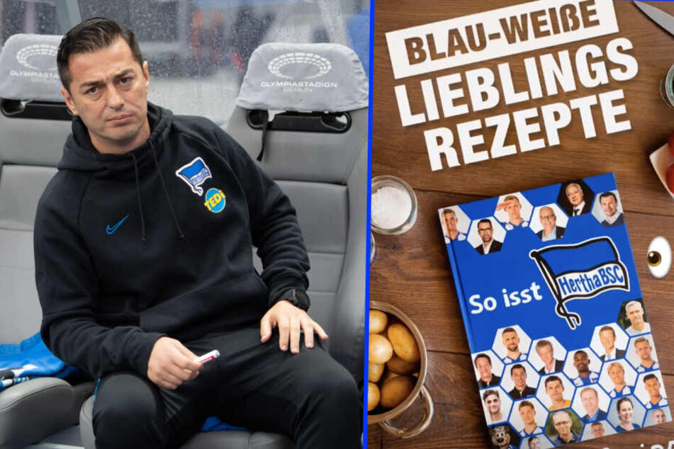 Auch die Lieblings-Rezepte von Chef-Coach Ante Covic und seiner Mannschaft sind im blau-weißen Kochbuch enthalten. (Bildmontage)