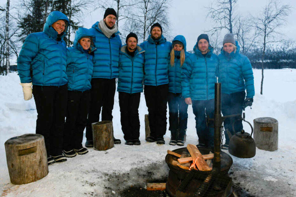 Die Kandidaten bei den Winterspielen (l-r): Jennifer Oeser, Evi Sachenbacher-Stehle, Pascal Hens, Sascha Klein, Julius Brink, Magdalena Brzeska, Philipp Boy und Hilde Gerg.