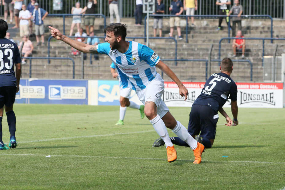 Dejan Bozic schoss den CFC in der 84. Minute zum 2:1-Sieg beim SV Babelsberg 03.