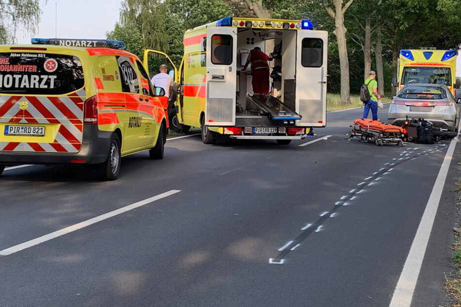 Ein Notarzt und mehrere Sanitäter waren vor Ort.