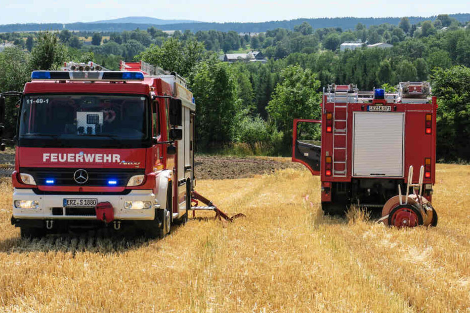 Die Feuerwehren aus Schneeberg und Bad Schlema waren bei dem Brand im Einsatz.