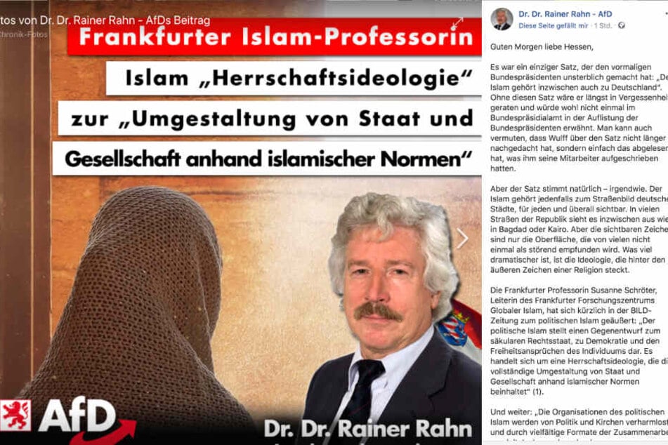 Dieser Screenshot zeigt den Facebook-Post von Rainer Rahn.