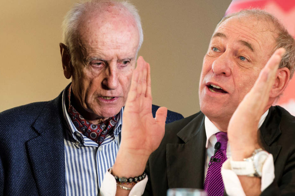 Albrecht Glaser (l., Archivbild) übt Kritik an Peter Fischer (Archivbild).