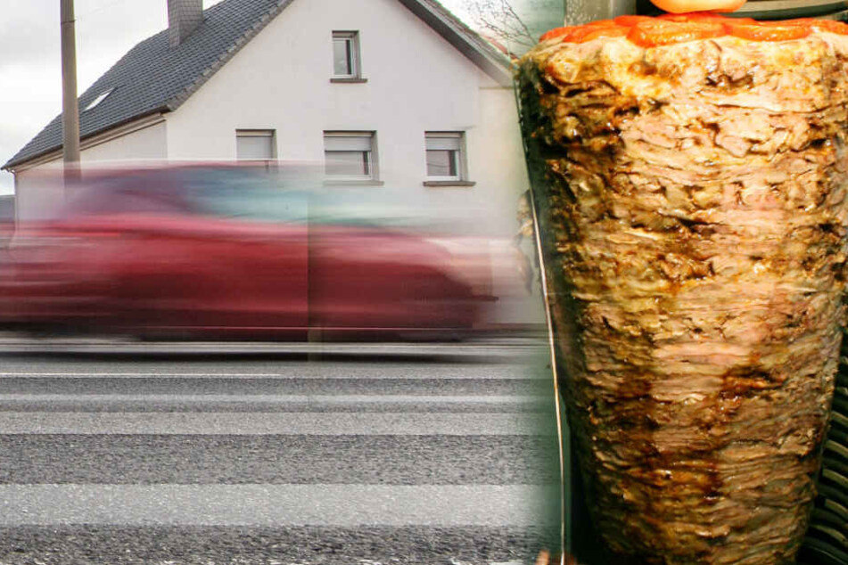 Die fliegenden Dönerspieße sorgen für zwei Verkehrsunfälle auf einer Bundesstraße in der Nähe des baden-württembergischen Freudenstadt. (Fotomontage)