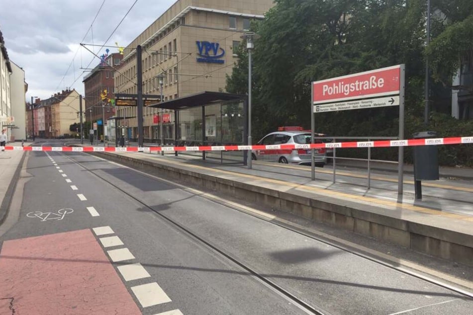 Die Haltestelle Pohligstraße wurde abgesperrt.