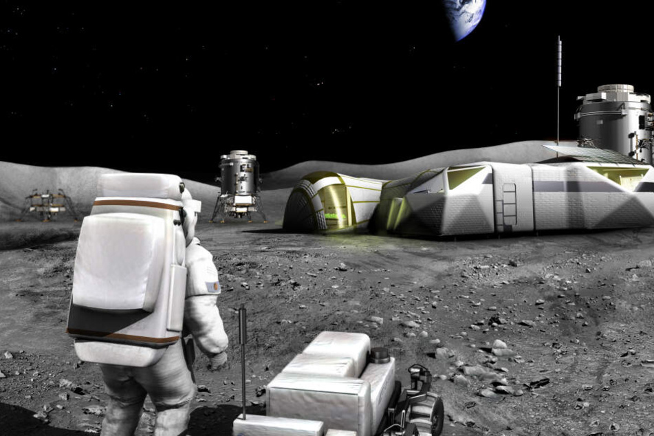 So könnte laut ESA eine Raumstation auf dem Mond aussehen.