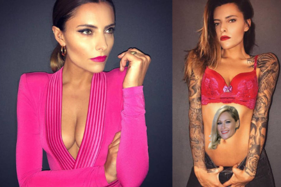 Für Sophia Thomallas Helene-Fischer-Tattoo hätte TAG24 da mal einen Motiv-Vorschlag. (rechts, Fotomontage)