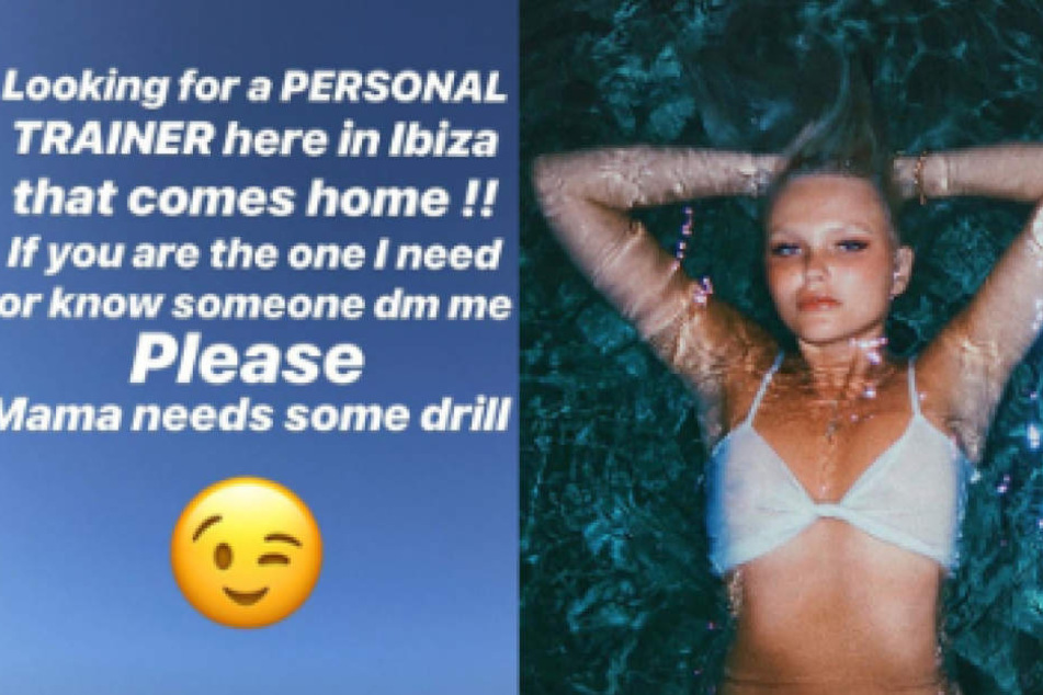 Mit diesem Text sucht sexy Bonnie Strange (31) nach einem Personal Trainer. (Bildmontage)