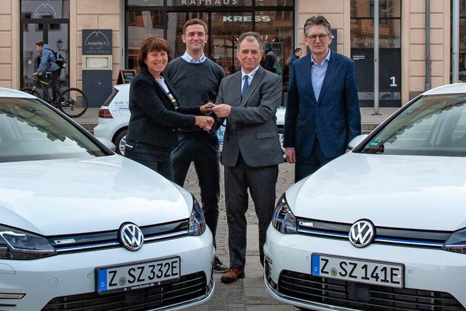 Die Zwickauer Stadtverwaltung setzt auf 13 elektrisch betriebene Dienstautos.
