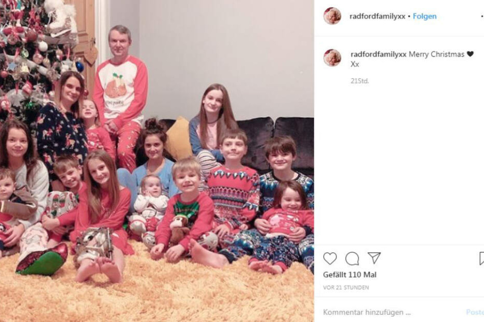 Das diesjährige Weihnachtsfoto der Familie Radford.