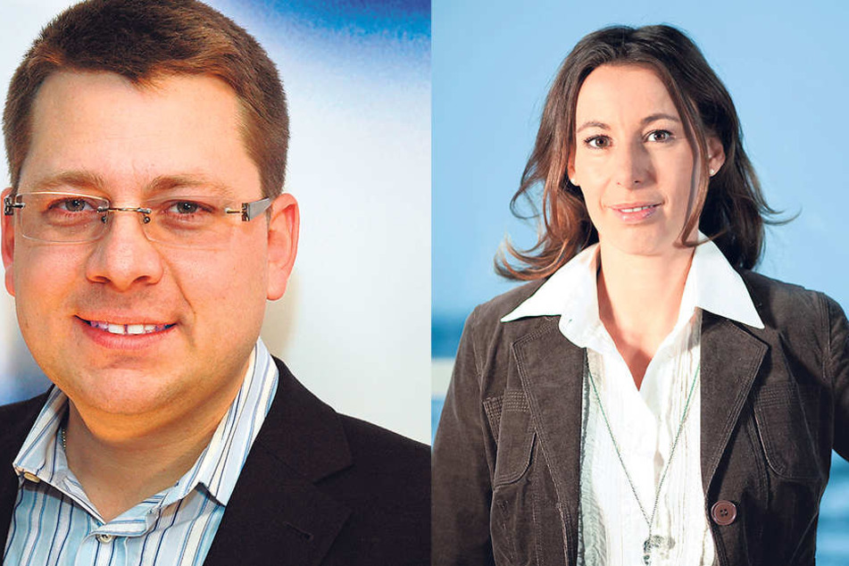 Macht Hoffnung auf einen schönen Altweibersommer:Klimatologe Dr. Karsten Brandt (43, li.). Nach ihr wurde 2015 sogar mal ein Hochdruckgebiet benannt: MDR-Meteorologin Michaela Koschak (39).