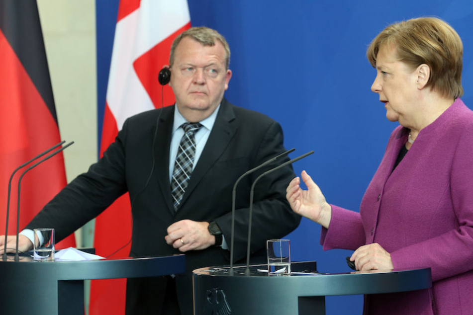 Kanzlerin Angela Merkel (63, CDU) mit dem dänischen Ministerpräsidenten Lars Lokke Rasmussen (53) in Berlin.