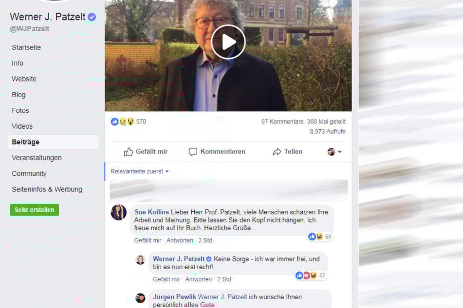 Auf Facebook gibt es zahlreiche zustimmende Kommentare zu Patzelts Video.