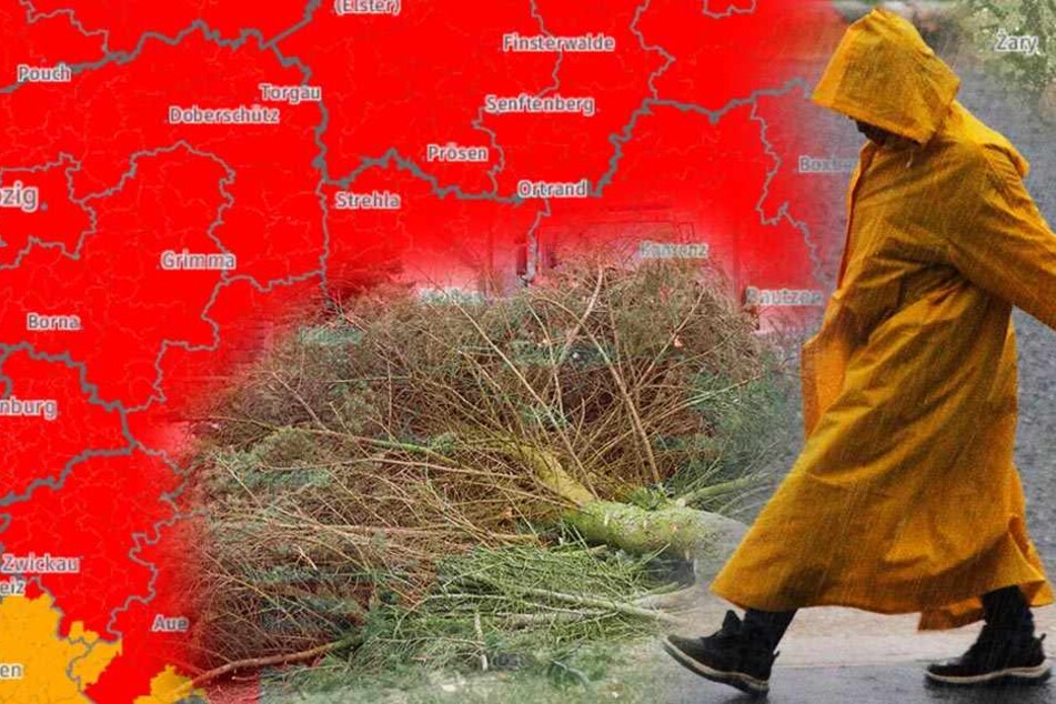 Alle Sachsen müssen sich am Donnerstag auf starken Regen und Orkanböen einstellen.