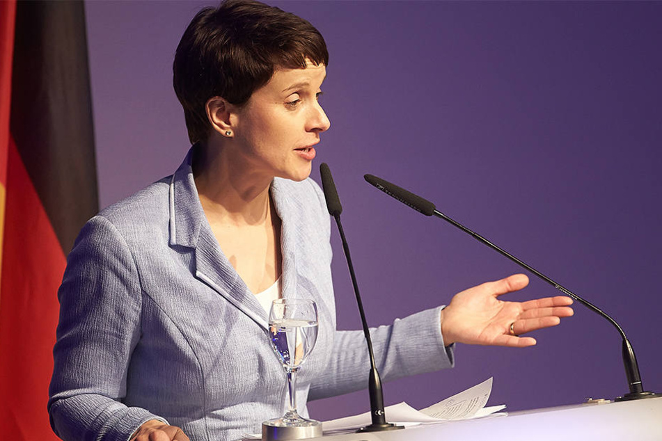 AFD-Vorsitzende Frauke Petry spricht während der Tagung der rechtspopulistischen ENF-Fraktion.