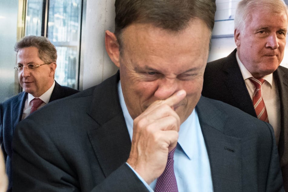 Oppermann (M) hat genug von Maaßen (l) und Seehofer, und ergriff stellvertretend für seine Partei das Wort. (Bildmontage)