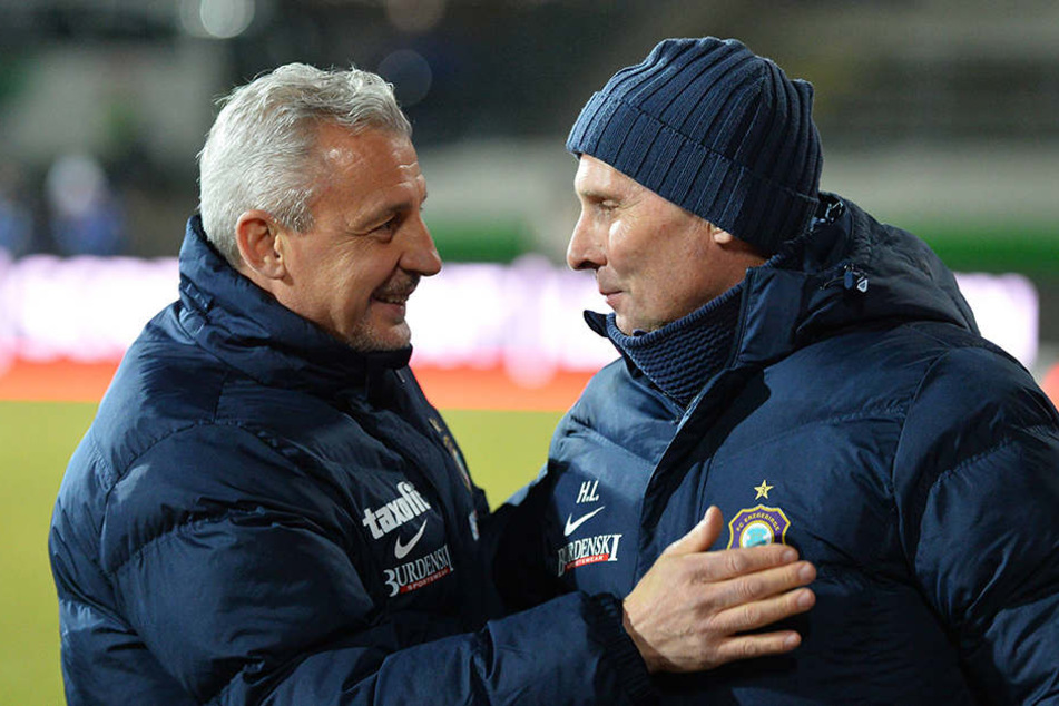 Pavel Dotchev (l.) und Helge Leonhardt.