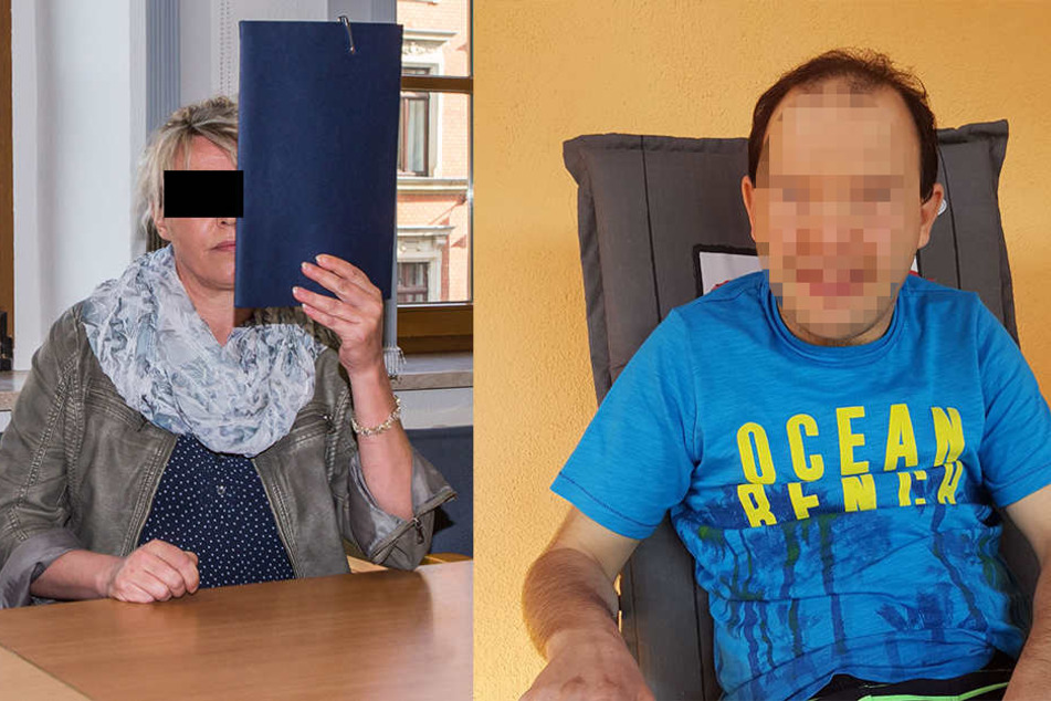 Beatrice R. (47, l.) quälte ihren Schutzbefohlenen Daniel (37, r.) mit scharfem Senf.