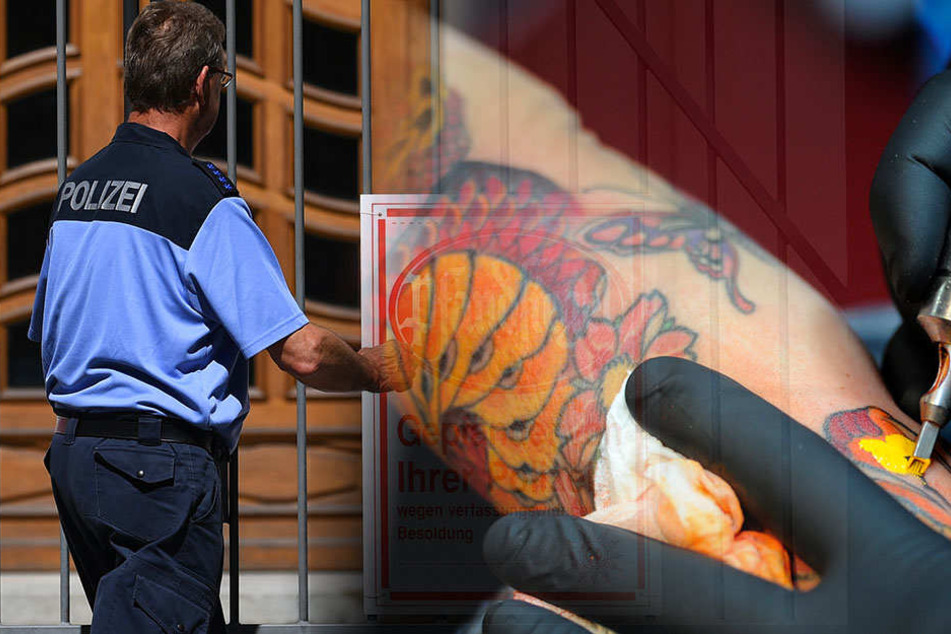 Berlins Polizisten müssen ihre Tattoos am Arm nicht mehr verdecken. Dennoch wurde ein Bewerber abgelehnt.