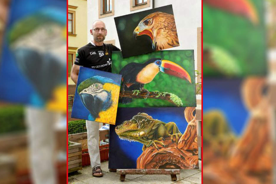 Die lebensechten Tierbilder von Airbrusher Thomas Zahn (50) werden am Freitag verkauft.