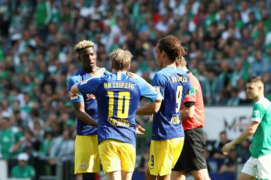 Klostermann-Ersatz Nordi Mukiele (l.) erzielte in der 86. Minute den zwischenzeitlichen Ausgleich - es war sein erstes Bundesligator.