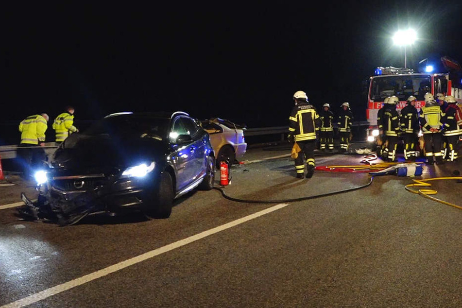 Die A14 blieb bis zum Abend gesperrt.
