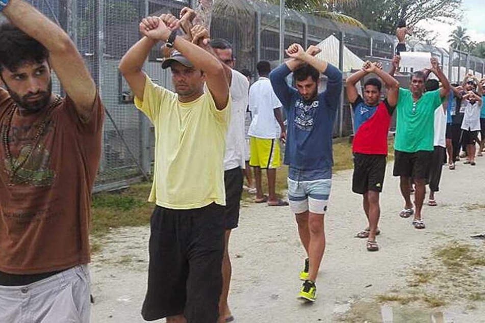 Protestierende Flüchtlinge in dem Camp auf der Insel Manus (Archivbild).