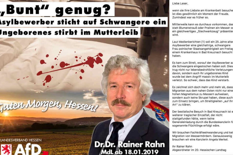 Der Facebook-Screenshot zeigt die Grafik sowie den Text von Rainer Rahn.