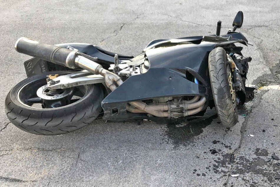 Die Honda Fireblade des in Heiligenhaus verunglückten Motorrad-Fahrers.