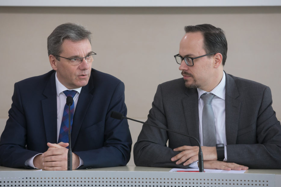 Der rekordverdächtige Haushaltsentwurf steht: CDU-Fraktionschef Frank Kupfer
(54, l.) und sein SPD-Amtskollege Dirk Panter (42) haben sich geeinigt.