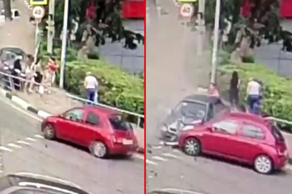 In Sotschi ist am Rande der Fußball-WM ein Auto in eine Menschenmenge gerast.