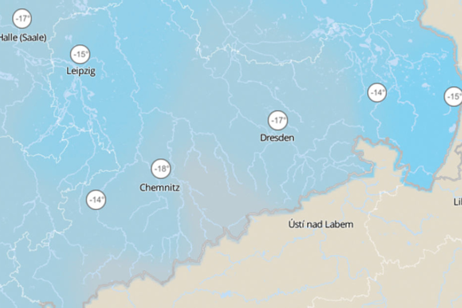Die gefühlten Temperaturen liegen aktuell in ganz Sachsen im zweistelligen Minusbereich.