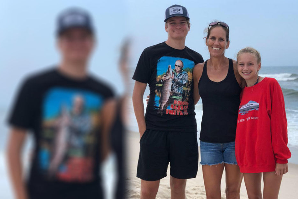 Stephanie Reece (48) und ihre beiden Kinder Shelby (13) und Harrison (15).
