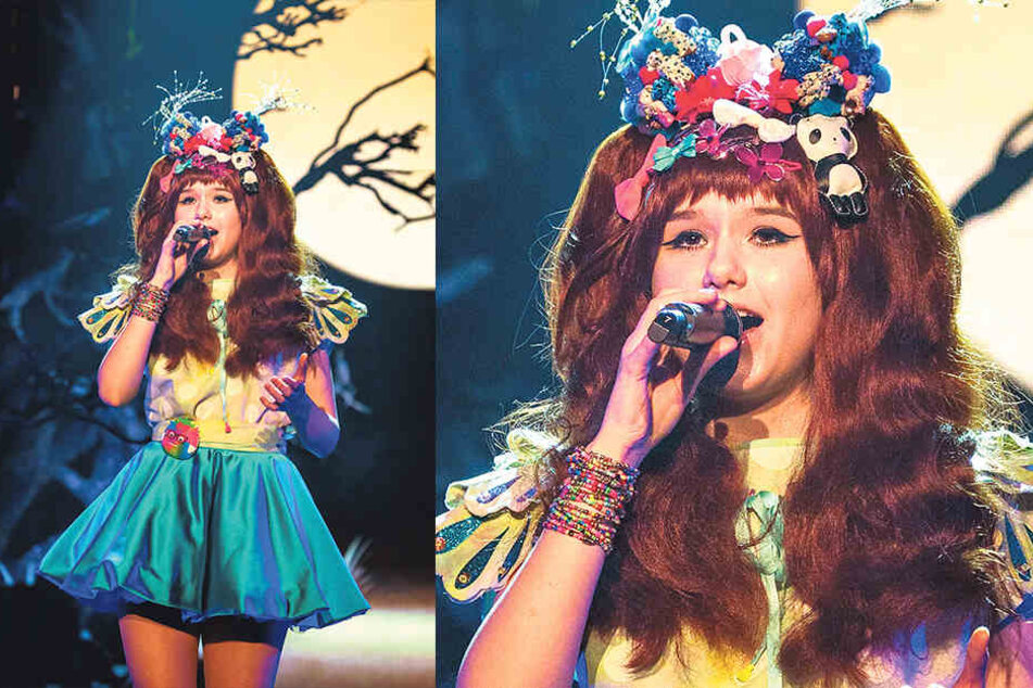 Mit diesem schrägen Outfit wurde sie berühmt: Jamie-Lee, das Manga-Mädchen, beim
ESC-Vorentscheid im Februar 2016.