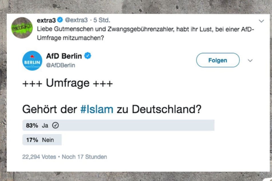 Das NDR-Satiremagazin veröffentlichte auf Twitter den letzten Zwischenstand der Umfrage.